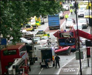 Bombed London bus 